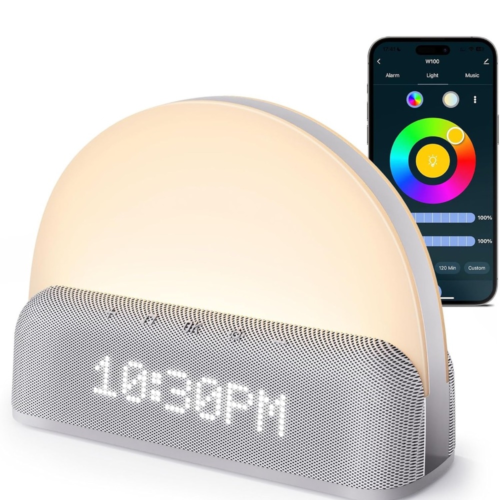 Smart White Noise Sound Machine, Sunrise Alarm Clock APP Control,Custom Sleep